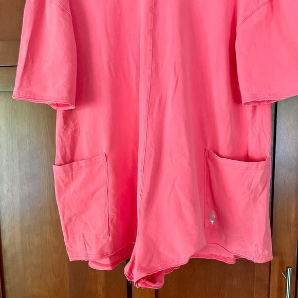 Free People Movement Hot Shot Tee Romper Electric Sunset Coral Size Small - Picture 7 of 12